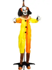 Animated Standing Evil Clown Halloween Decoration with Sounds