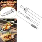 Steel Kabob 1/2/3-Prong Barbecue Skewers Grilling Skewers BBQ Sticks Grill