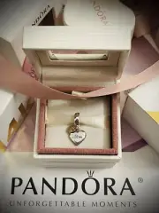 Authentic Pandora Family Tree Mom Heart Charm w/14k VERY RARE-RETIRED 799366C00