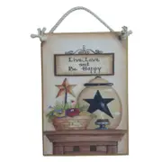 Country Printed Quality Wooden Sign Live Love And Happy Funny Inspiring Plaqu...