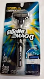 Gillette Mach3 Razor Handle with 1 Cartridge nano thin FREE SHIPPING!