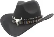 [ARSUGMZ] Big Size Women Men Hollow Western Cowboy Hat Roll-up Wide Brim Cowgirl Jazz Equestrian Sombrero Cap