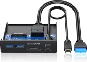 3.5 Inch Front Panel USB C Hub, Sd/Microsd Internal Card Reader, 20Gbps USB 3.2