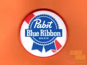 One 2.25" round Pabst Blue Ribbon fridge/locker magnet beer PBR hipster