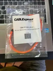 NIB Cable Express CBX-FP-6ZLL2R-01 1M LC/LC MM 62.5/125 Duplex Riser w/Clips
