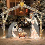 Kongque - Lighted Outdoor Nativity Scene, Christmas Holy Family Yard Decoration, Nativity Sets For Christmas Outdoor, Easter Decorations Lighted Nc