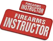[MOORDYSES] Embroidered Patches Firearms Instructor for Uniforms, Backpacks, Vest, Jackets end Cap One Small and One Large 4"x10" and 2"x5" Hook and Loop on Back