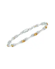 Silver 1.86 ct. tw. Diamond & Citrine Bracelet