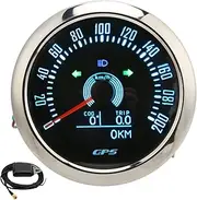Zohisin 85mm GPS Speedometer with Turn Light 200km Color Backlit for car rv shipwhite (Black)
