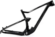 Carbon Full Suspension Frame 27.5/29 Inch Soft Tail Trail Mountain Bike Frame Disc Brake Travel 120mm XC/AM MTB Frame Thru Axle 12x148mm Boost Bicycle Frame BSA73 (Color : Black, Size : 29x19'')