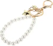 [Beavorty] Elegant Pearl Chain Keychain with Star Charm Aesthetic Wristlet Keychain for Women Versatile Car Key Holder Backpack Accessory Stylish Decor for Handbags