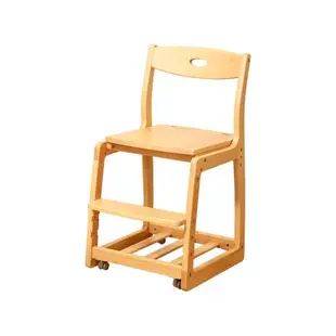 ZOSAN可調節兒童學習椅實木成長座椅寶寶餐椅多功能帶滑輪寫字椅