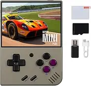 Whatsko MiyooMini Plus Handheld Spielekonsole,Retro Konsole Linux System mit über 20000 Spielen,3,5 Zoll IPS-Bildschirm,Supports WiFi Schlacht und 64G TF-Karte（Grau）