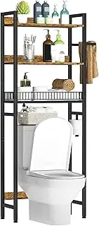 SPXMQSS Over Toilet Storage Unit, Over Washing Machine Storage Unit, Bathroom Storage Shelf with Open Compartments Freestanding Toilet Space Saver,for Bathroom Laundry Room,63x26x163.5cm