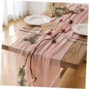 Keketo Christmas Table Runner Cheese Cloth Rustic Gauze 1 Blush Pink