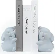 Hug Bookends to Hold Books, Cute Book Ends Decorative Bookends for Shelves, Creative Resin Book Holders for Shelf Desk Home Office Decoration (Elephant)