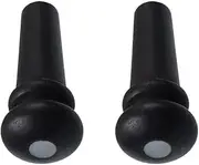 2pcs Acoustic Guitar Ebony Endpin with Shell Dot Inlay Black White Dot Inlay
