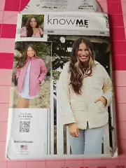 Know Me ME2057 Pattern Jacket Optional Hoods Zipper Sizes 14 16 18 20 22 UNCUT