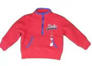 Polo Ralph Lauren Boy Fleece Jacket Embroidered Logo Half Zip Red Size 2T