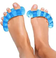 Gel Toe Stretchers and Separators, Blue, Foot Care Alignment Spacers, 1 Pair