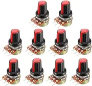 XYWHPGV 10Pcs 1K Ohm Variable Resistors Single Turn Rotary Carbon Film Taper Potentiometer with Knobs(f7550 fd019 61b07 59a74 b69b7 d661e