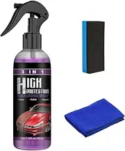 3 in 1 High Protection Fast Car Coating Spray, Scratch Antifouling Spray for Cars, Used for Fast Wax Polishing and Fine Scratch Repair in Automobiles(3.38 Oz)