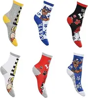 PAW PATROL 6er Pack Jungen Socken Strümpfe vielen verschiedenen Muster und Designs
