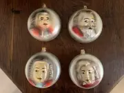 Mozart, Brahms, Bach, Chopin - Blown Glass Christmas Ornaments - Set of 4