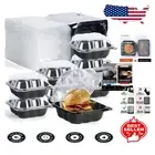 Microwave & Freezer Safe Clamshell Containers, 55 Pack for Effortless Meal Prep