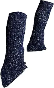 [rockible] Figure Skating Leg Warmers High Footless Lightweight Comfortable Portable Knit Skating Socks Calf Socks Set for Practice