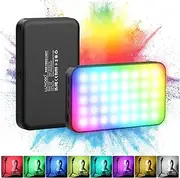 RGB LED Video Light V10, LED Video Light Dimmable 3000 K/6000 K, Camera Light 8 Colours, 3000 mAh, CRI 95+, Photo Light for DSLR Camera Video Photography Video Conference YouTube Photography Vlogs