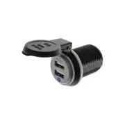 Hulk 4X4 Dual USB Socket Straight Terminals 4x4 Electrical Accessory 12-24V DC