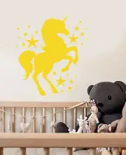 Vinyl Wall Decal Cartoon Unicorn Magic Stars Decor For Kids Room Stickers 3791ig