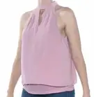 NWT Bar III Midnight Dots Mock-Neck Keyhole Top Evening Mauve Size M