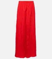 [Joseph] Joseph Thoresby plissé silk palazzo pants AU 6 red