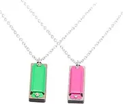 HONITANO 2Pcs 4 Double Row Harmonica Music Instrument Educational for Beginner Musical present Green Pink Develops Musical Skills for Young Learners