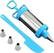 Cake Decorating Syringe - Stainless Steel Cake Decorating with Scraper Set, Butter Decorating Nozzles Baking Tools for Kitchen Baking