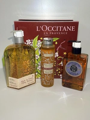 L'occitane en Provence Lavender Liquid Soap & Bath Shower Gel & Oil Gift Set NEW