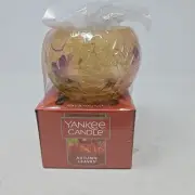 New Yankee Candle AUTUMN LEAVES Tea Lights & FROSTED LEAF Holder Gift Set