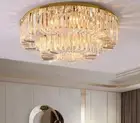 LED Living room lamp Nordic ring light luxury villa office Golden Chandelier Q