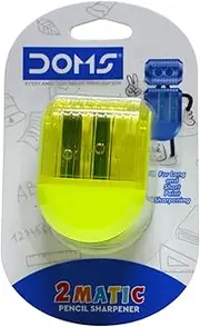Doms Non-Toxic 2 Matic Multicolored Pencil Sharpener Blsiter Pack | Anti-Rust coating for smooth and Fine Point Sharpening | Ideal for Kids, School & Gifting Purpose | Pack Of 10