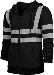 [Happy Cherry] Reflective Safety Jacket Pockets High-Visibility Warm Winter Construction Work Vest Men