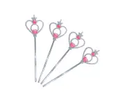 Pink and Purple Heart Gem Wands 4 Pack Party Favours - Genuine Artwrap - New