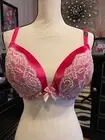 VICTORIA'S SECRET Size 38DD VERY SEXY PLUNGE BRA - Sateen Magenta & Lace - NWT