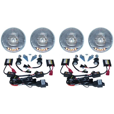 5-3/4 Stock H4 6K 6000K HID Headlight 5-LED Turn Signal Headlamp Light Bulb Set (for: Audi)