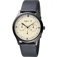 在飛比找ETMall東森購物網優惠-agnes b.小憩時光皮帶時尚腕錶(VD75-KYF0U)