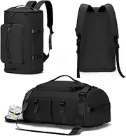 Gym Bag with Shoes Compartment - Duffle Bag for Men and Women, Travel Backpack Weekender Overnight Bag, Sports Bag with Wet Pocket - MIYCOO, Black Upgraded, 42L, Gym Bag