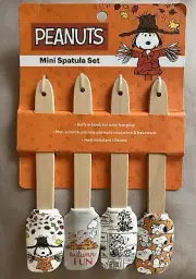 NEW Peanuts Snoopy Woodstock Fall Mini 4-Piece Silicone Spatula Set 8”