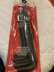 New Vaco Back 9 Piece Extra Long Arm Hex Key Set Made in USA