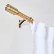 Jordan Oak Brass Veneer Extendable Rod Set [MUSLJORCRS24A]